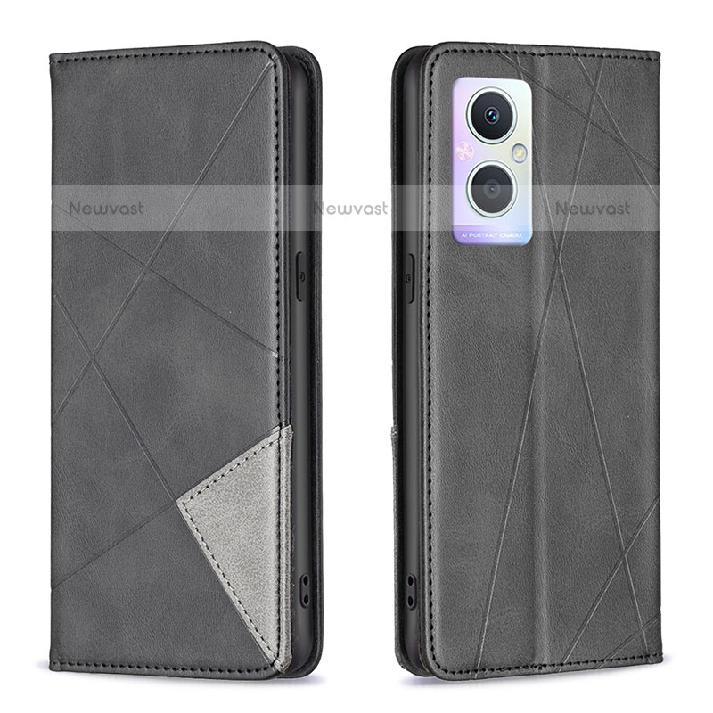 Leather Case Stands Flip Cover Holder B07F for OnePlus Nord N20 5G Black