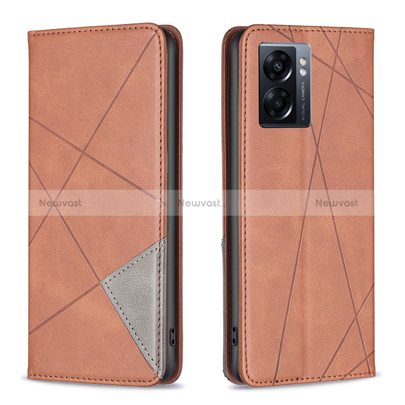 Leather Case Stands Flip Cover Holder B07F for Oppo A57 5G