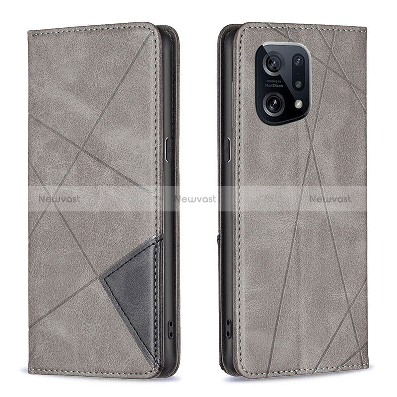 Leather Case Stands Flip Cover Holder B07F for Oppo Find X5 5G