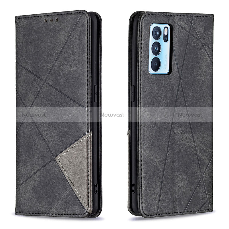 Leather Case Stands Flip Cover Holder B07F for Oppo Reno6 Pro 5G India