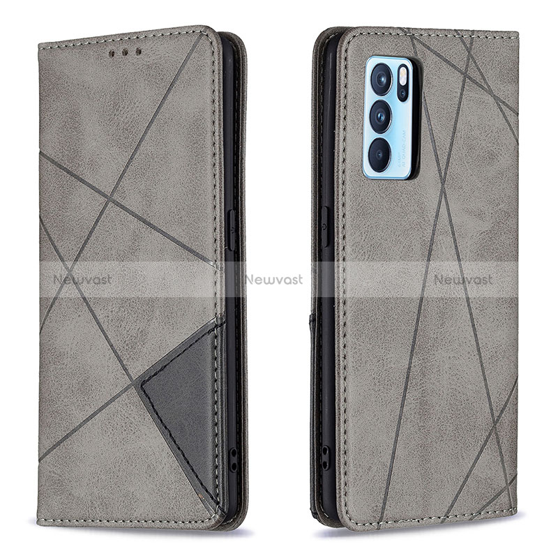 Leather Case Stands Flip Cover Holder B07F for Oppo Reno6 Pro 5G India