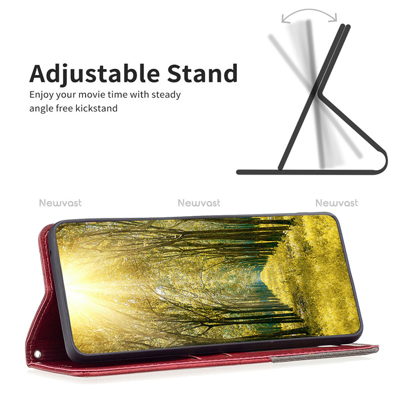 Leather Case Stands Flip Cover Holder B07F for Oppo Reno7 5G