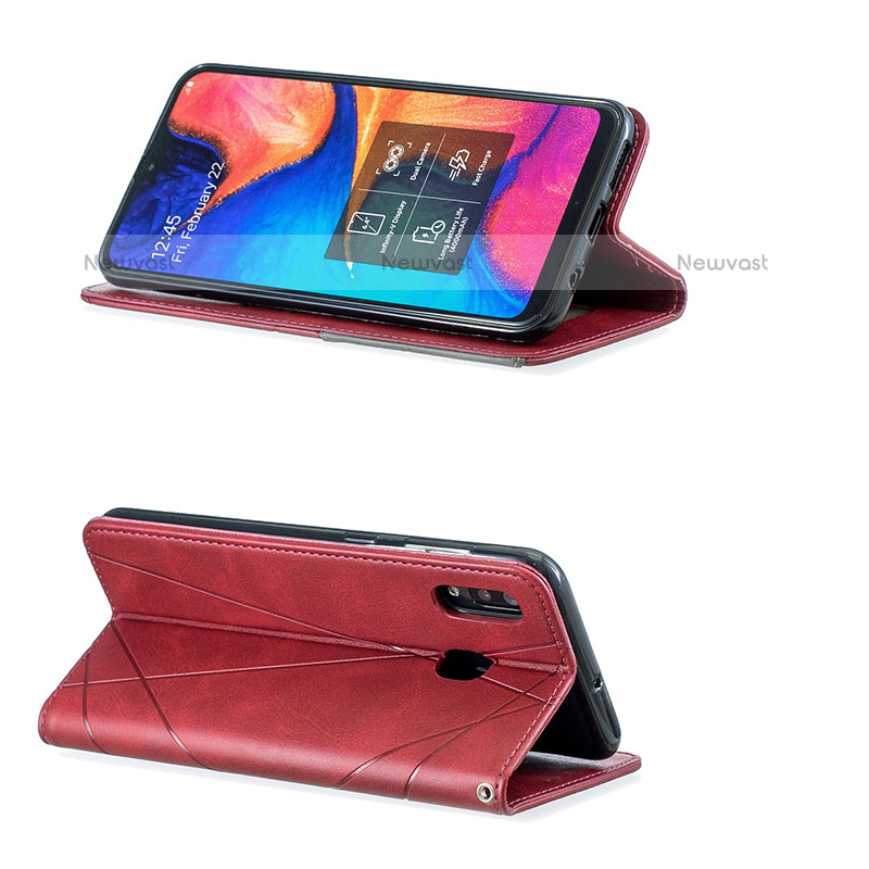 Leather Case Stands Flip Cover Holder B07F for Samsung Galaxy A20