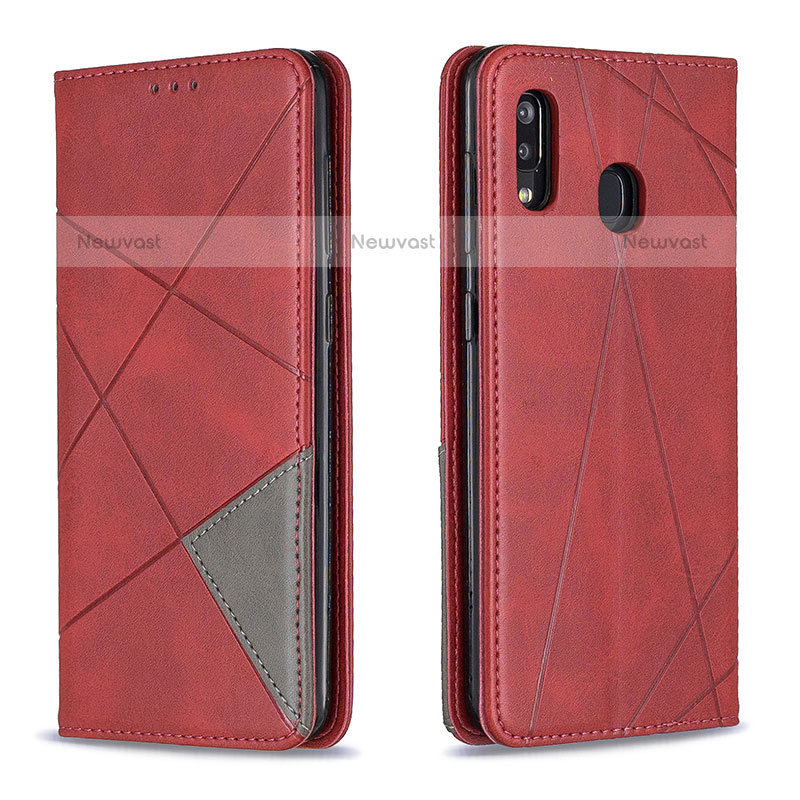 Leather Case Stands Flip Cover Holder B07F for Samsung Galaxy A20