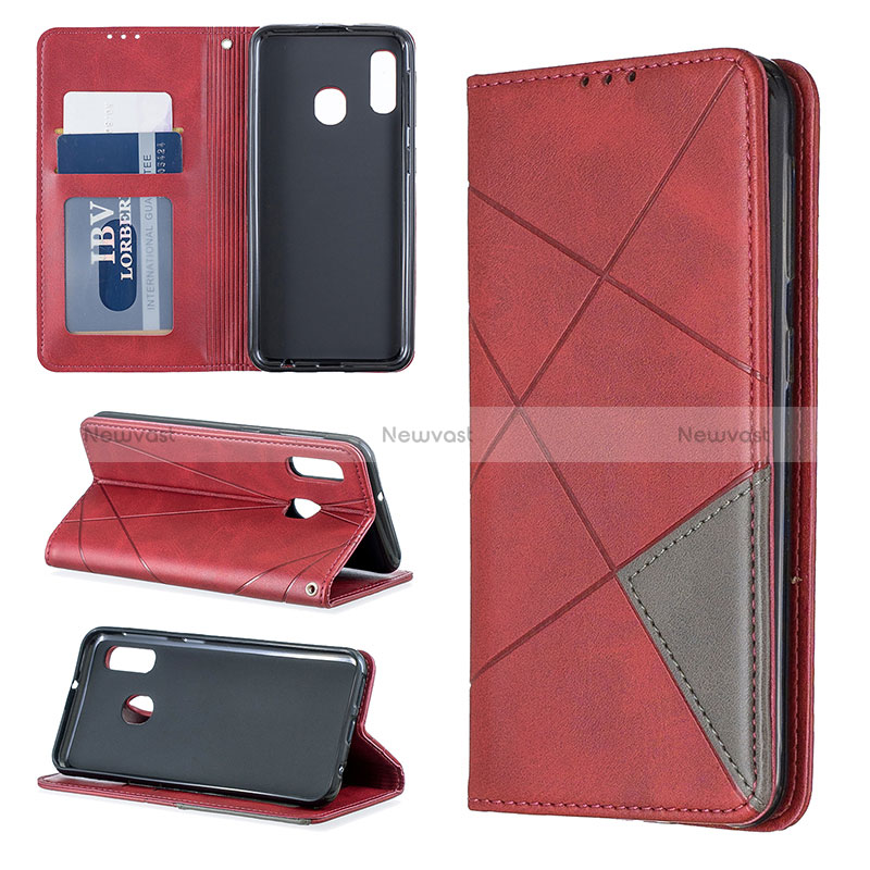 Leather Case Stands Flip Cover Holder B07F for Samsung Galaxy A20e