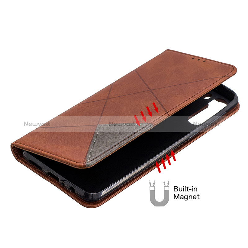 Leather Case Stands Flip Cover Holder B07F for Samsung Galaxy A21