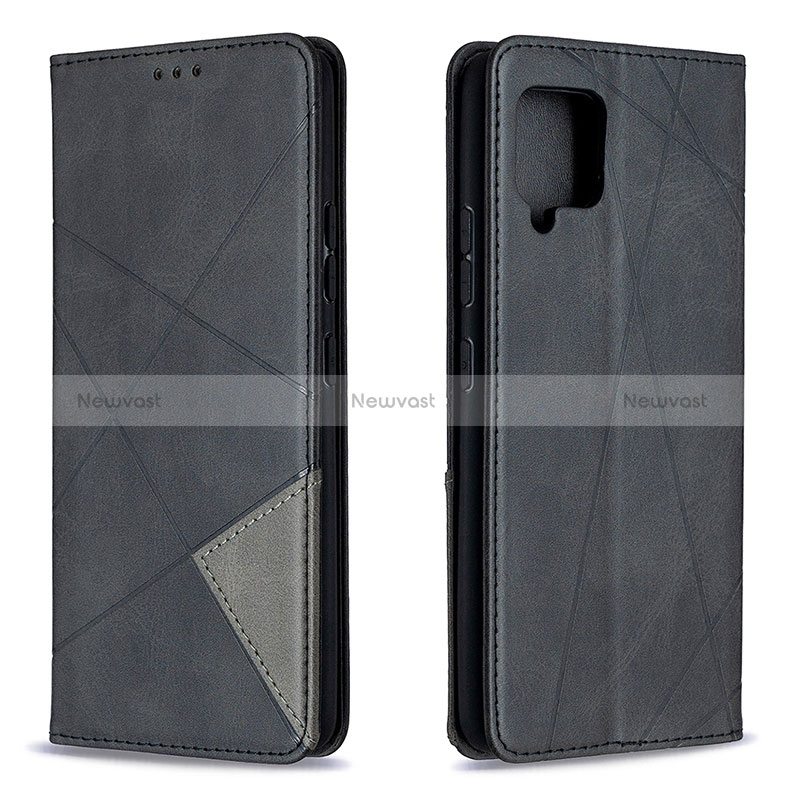 Leather Case Stands Flip Cover Holder B07F for Samsung Galaxy A42 5G Black