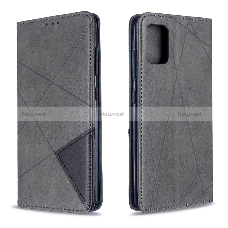 Leather Case Stands Flip Cover Holder B07F for Samsung Galaxy A51 5G Gray