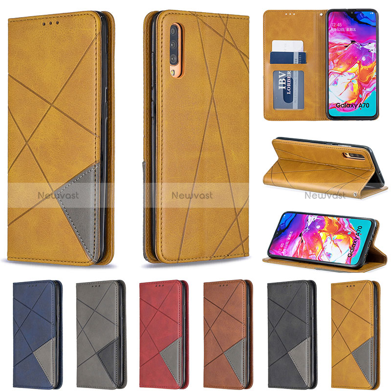 Leather Case Stands Flip Cover Holder B07F for Samsung Galaxy A70