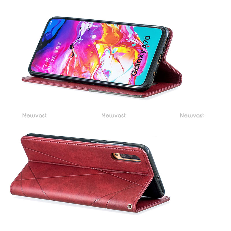 Leather Case Stands Flip Cover Holder B07F for Samsung Galaxy A70S