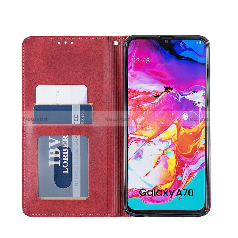 Leather Case Stands Flip Cover Holder B07F for Samsung Galaxy A70S