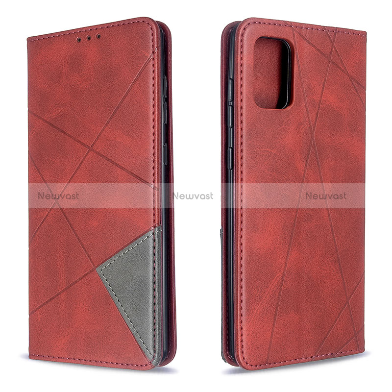 Leather Case Stands Flip Cover Holder B07F for Samsung Galaxy A71 5G Red