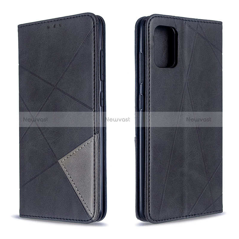 Leather Case Stands Flip Cover Holder B07F for Samsung Galaxy M40S Black
