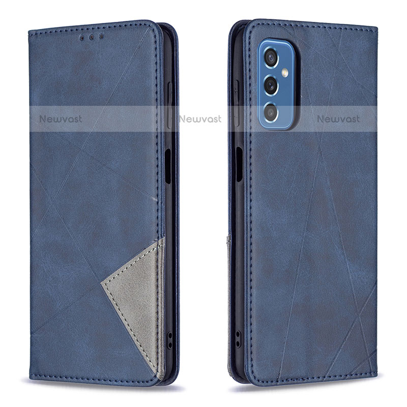 Leather Case Stands Flip Cover Holder B07F for Samsung Galaxy M52 5G Blue