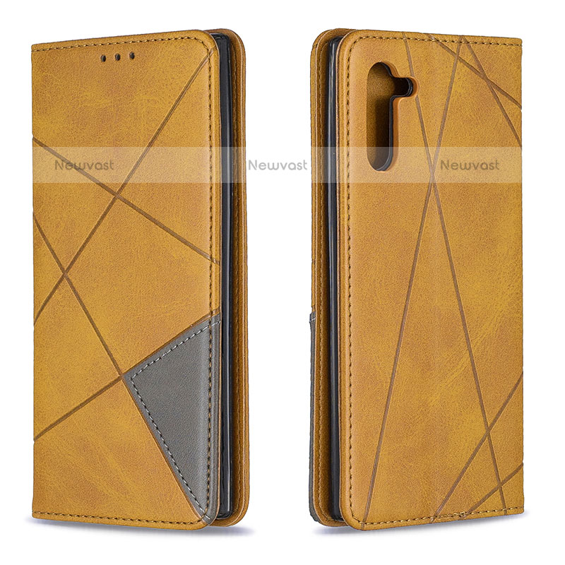 Leather Case Stands Flip Cover Holder B07F for Samsung Galaxy Note 10 5G Light Brown