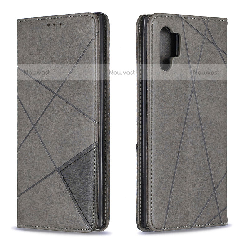 Leather Case Stands Flip Cover Holder B07F for Samsung Galaxy Note 10 Plus 5G Gray