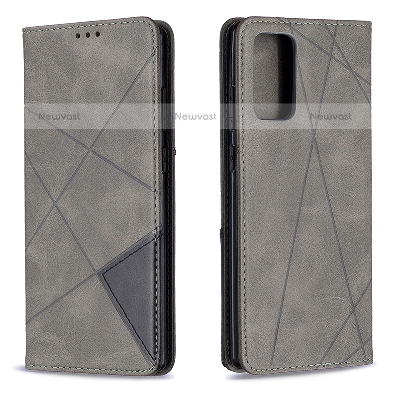 Leather Case Stands Flip Cover Holder B07F for Samsung Galaxy Note 20 5G Gray