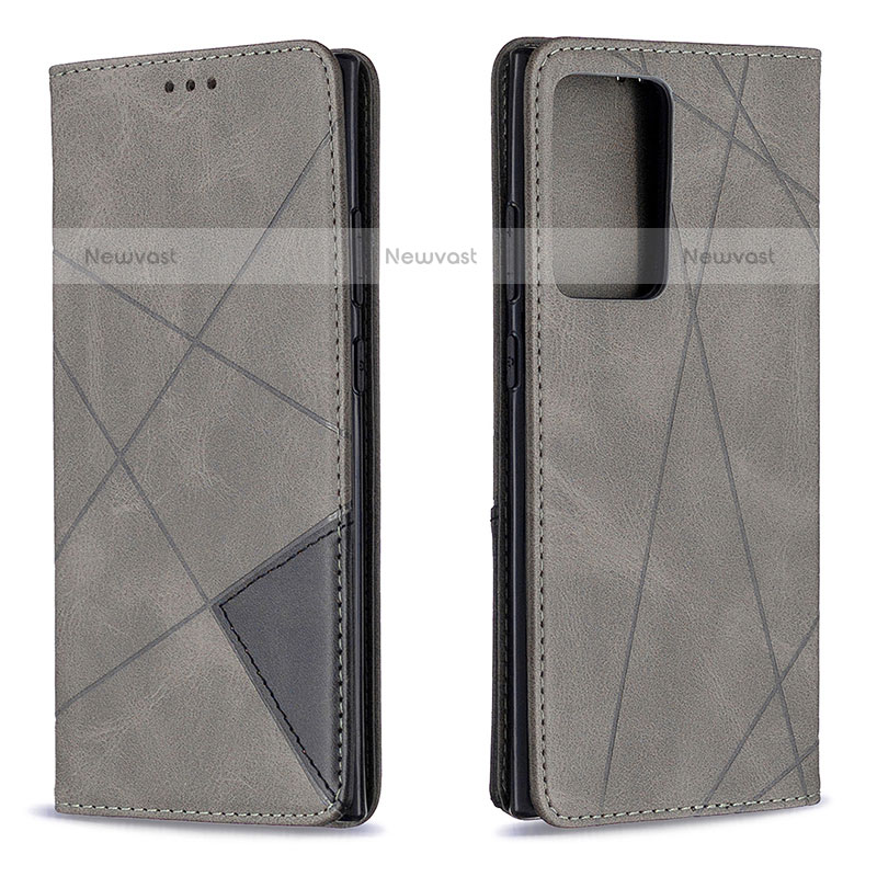 Leather Case Stands Flip Cover Holder B07F for Samsung Galaxy Note 20 Ultra 5G Gray