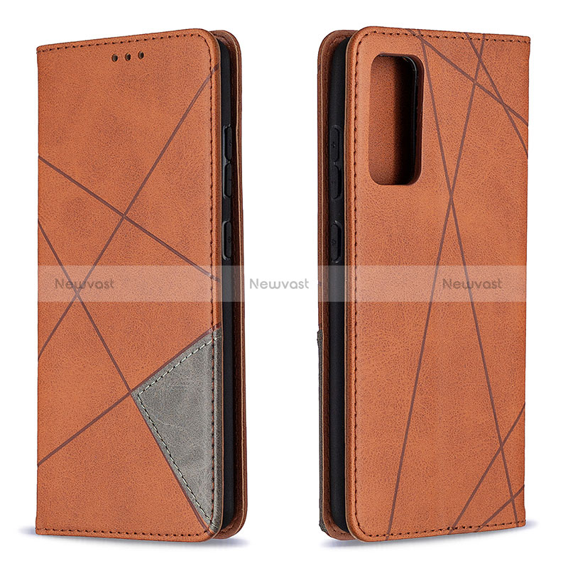 Leather Case Stands Flip Cover Holder B07F for Samsung Galaxy S20 FE 5G Brown