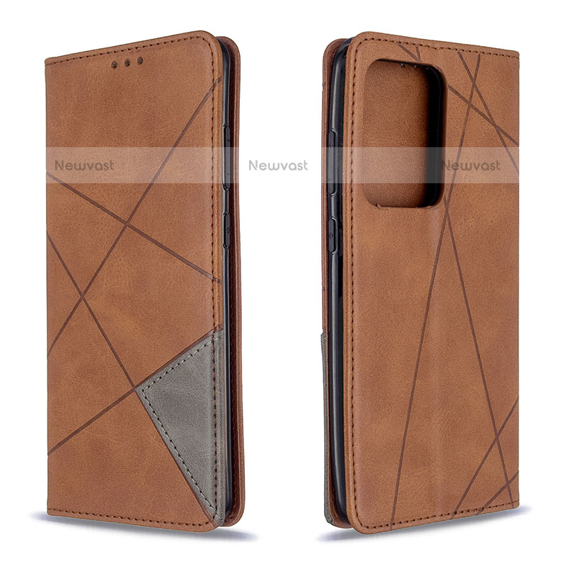 Leather Case Stands Flip Cover Holder B07F for Samsung Galaxy S20 Plus 5G Brown