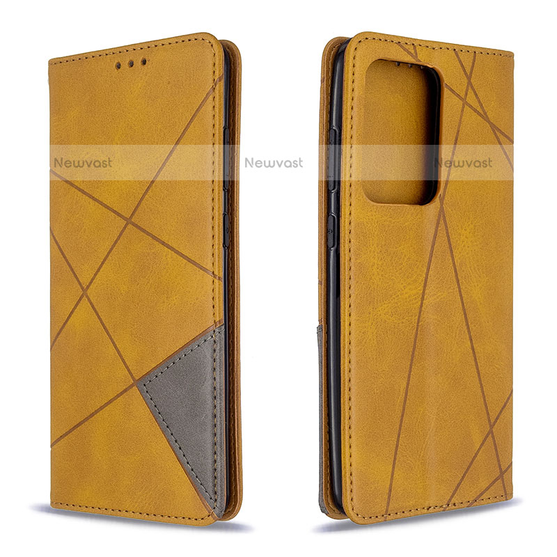 Leather Case Stands Flip Cover Holder B07F for Samsung Galaxy S20 Plus 5G Light Brown