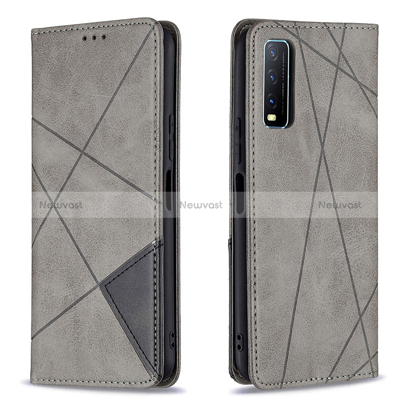 Leather Case Stands Flip Cover Holder B07F for Vivo Y12s