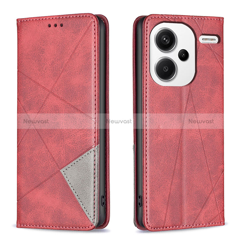 Leather Case Stands Flip Cover Holder B07F for Xiaomi Redmi Note 13 Pro+ Plus 5G