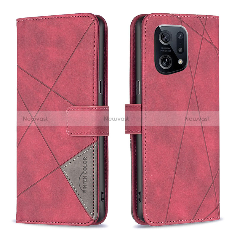 Leather Case Stands Flip Cover Holder B08F for Oppo Find X5 5G