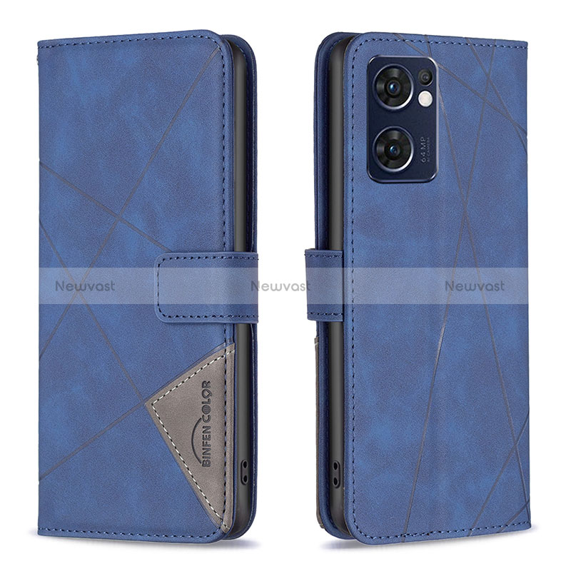 Leather Case Stands Flip Cover Holder B08F for Oppo Reno7 5G