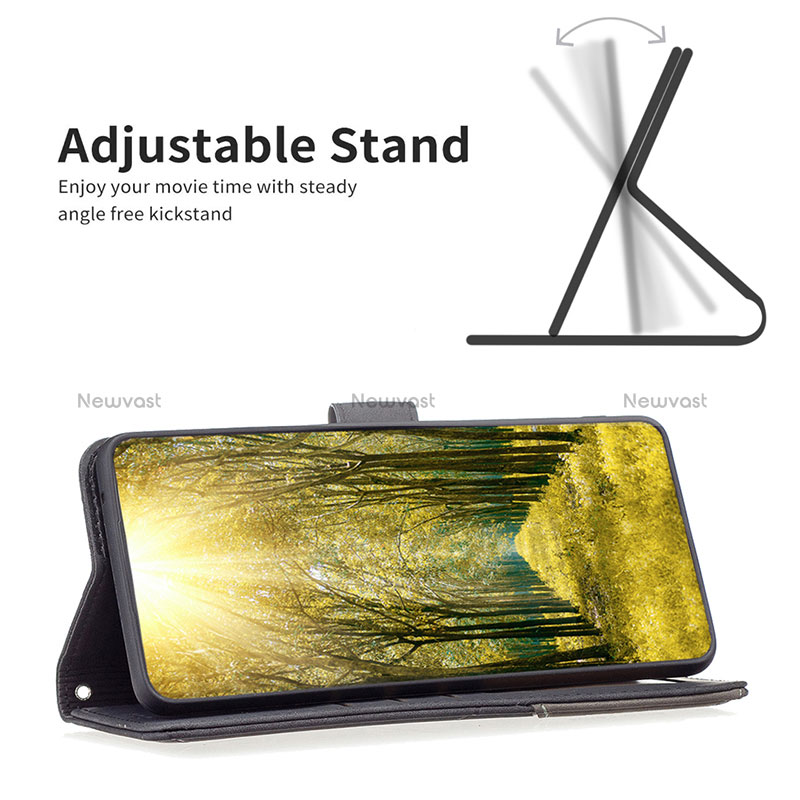 Leather Case Stands Flip Cover Holder B08F for Oppo Reno7 Pro 5G