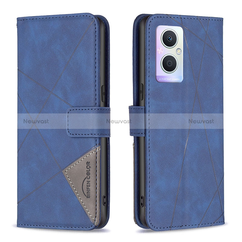 Leather Case Stands Flip Cover Holder B08F for Oppo Reno7 Z 5G