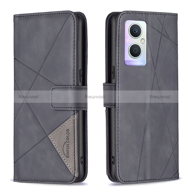 Leather Case Stands Flip Cover Holder B08F for Oppo Reno8 Z 5G