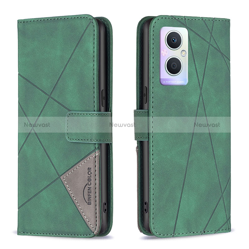 Leather Case Stands Flip Cover Holder B08F for Oppo Reno8 Z 5G