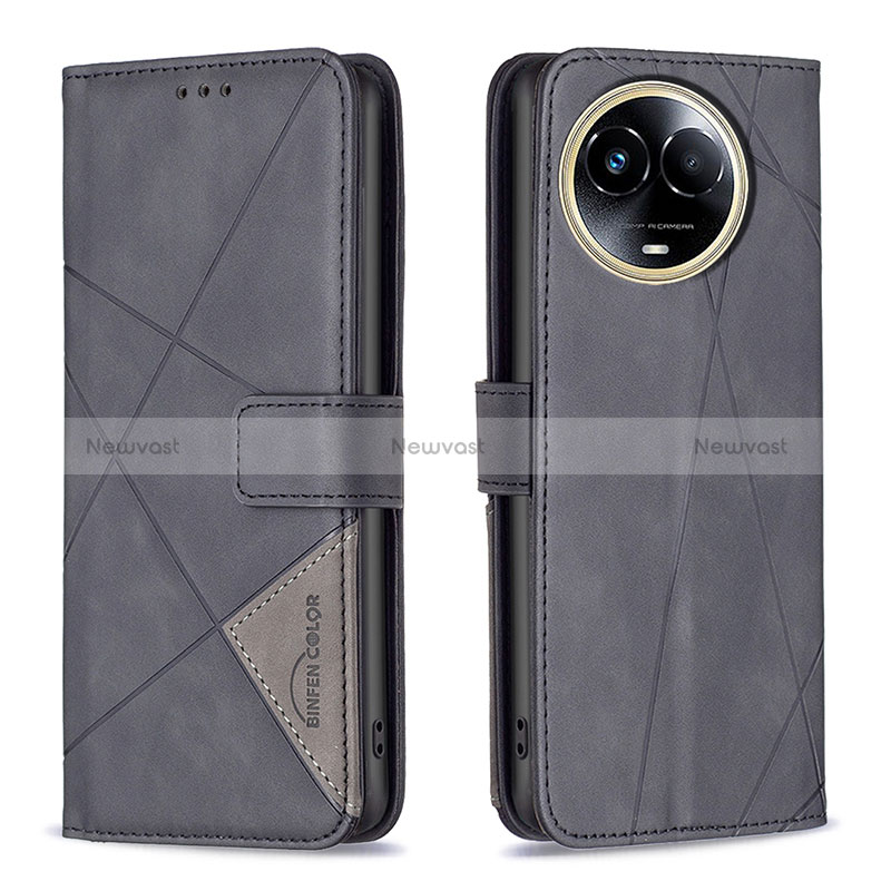 Leather Case Stands Flip Cover Holder B08F for Realme 11 5G