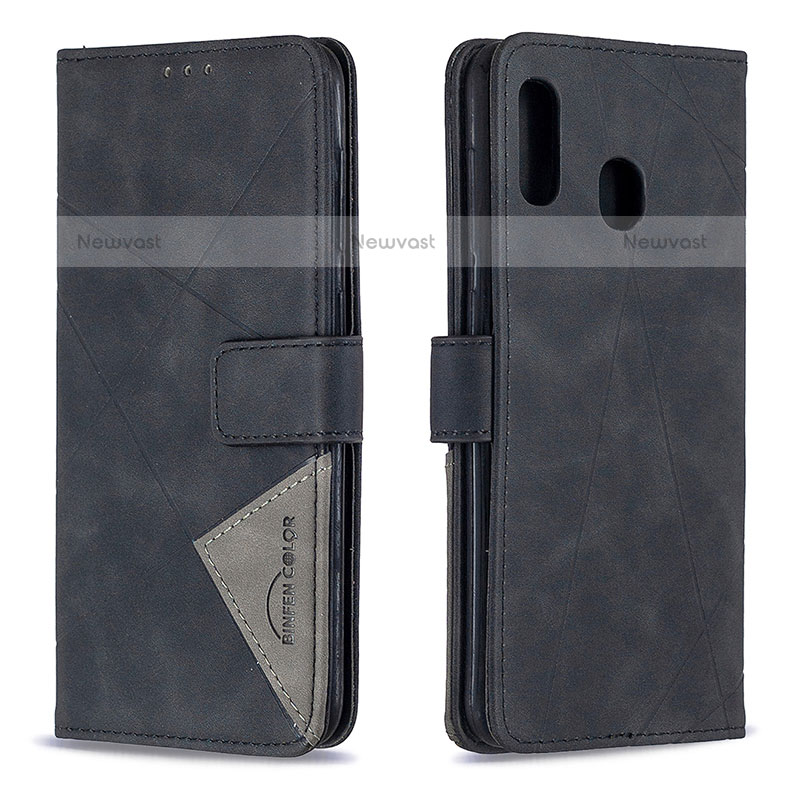 Leather Case Stands Flip Cover Holder B08F for Samsung Galaxy A20
