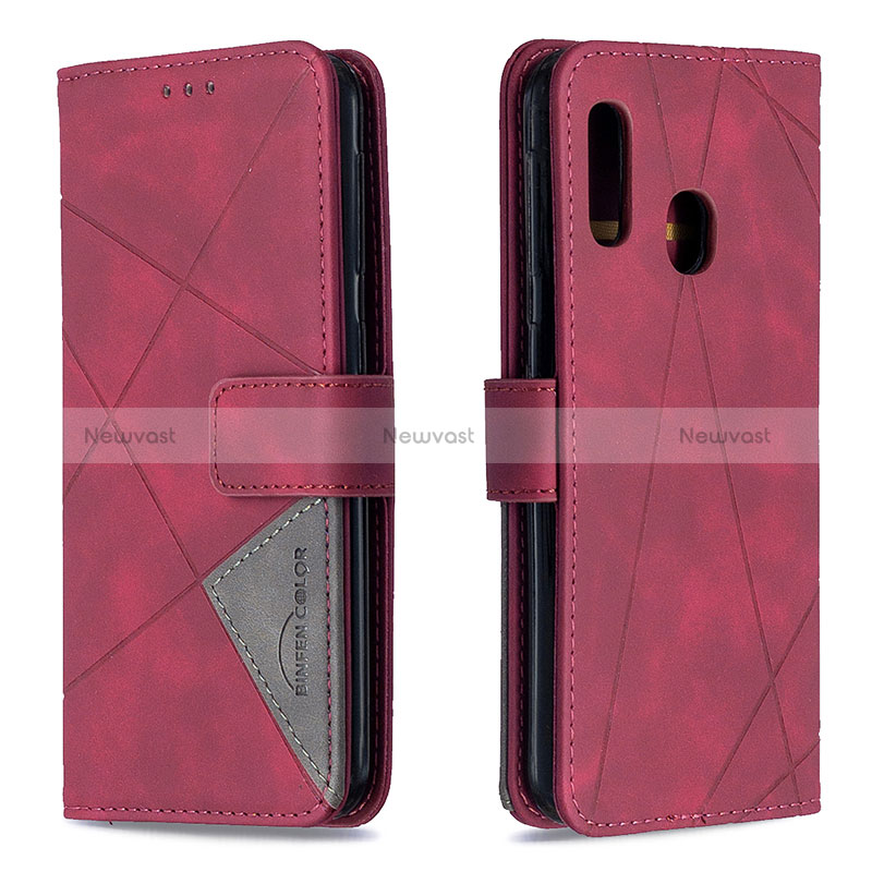 Leather Case Stands Flip Cover Holder B08F for Samsung Galaxy A20e