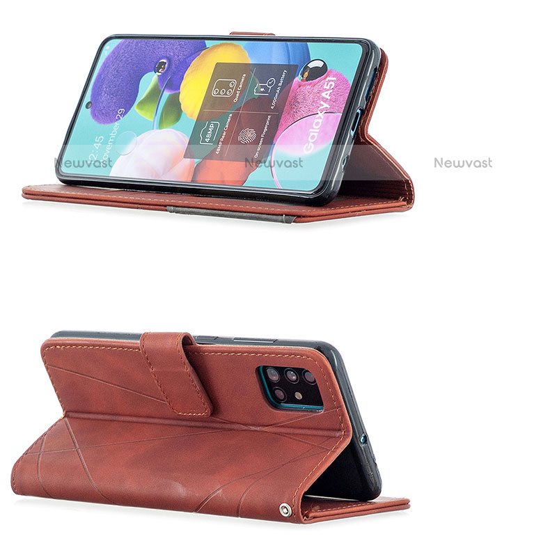 Leather Case Stands Flip Cover Holder B08F for Samsung Galaxy A51 4G