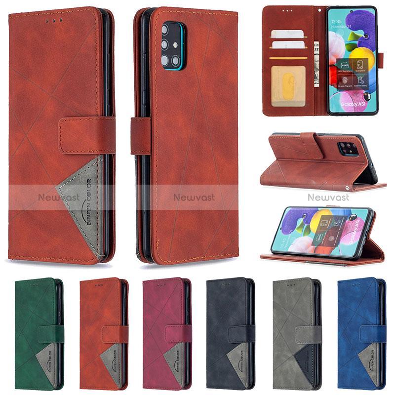 Leather Case Stands Flip Cover Holder B08F for Samsung Galaxy A51 5G