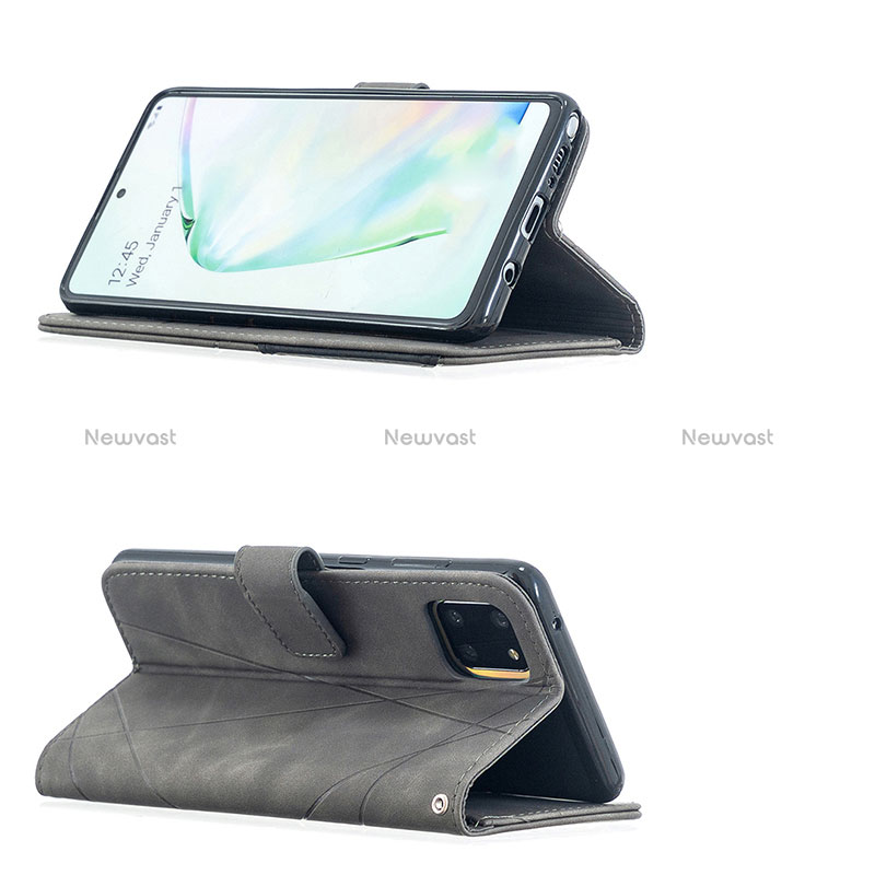 Leather Case Stands Flip Cover Holder B08F for Samsung Galaxy A81