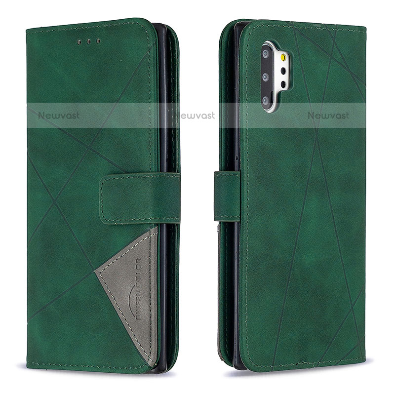 Leather Case Stands Flip Cover Holder B08F for Samsung Galaxy Note 10 Plus 5G Green