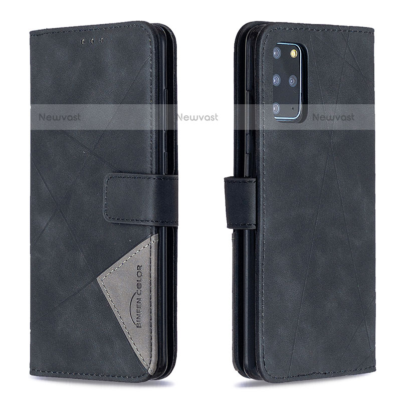 Leather Case Stands Flip Cover Holder B08F for Samsung Galaxy S20 Plus 5G Black