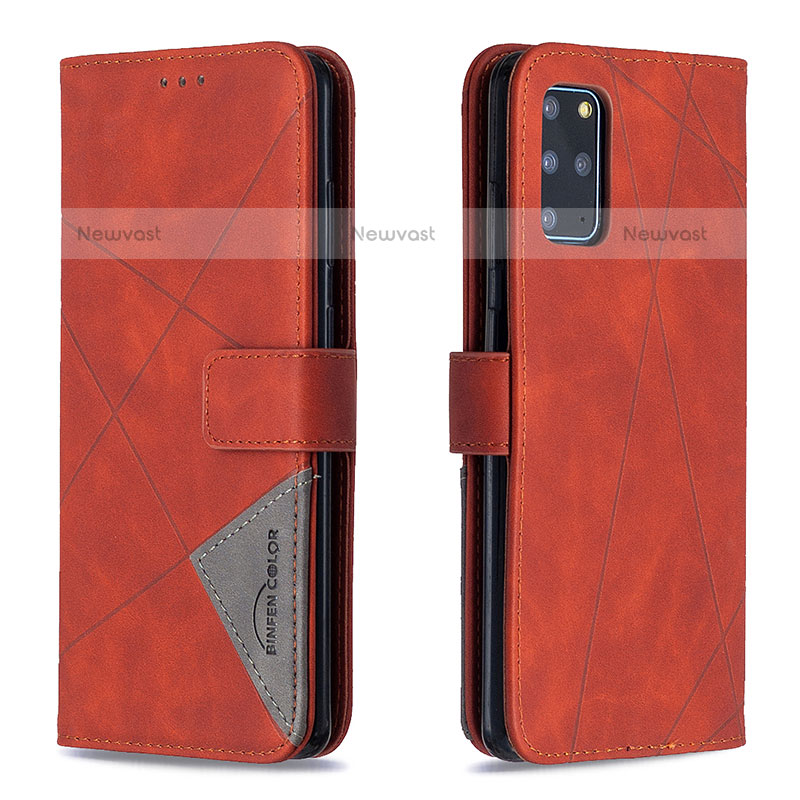 Leather Case Stands Flip Cover Holder B08F for Samsung Galaxy S20 Plus Orange