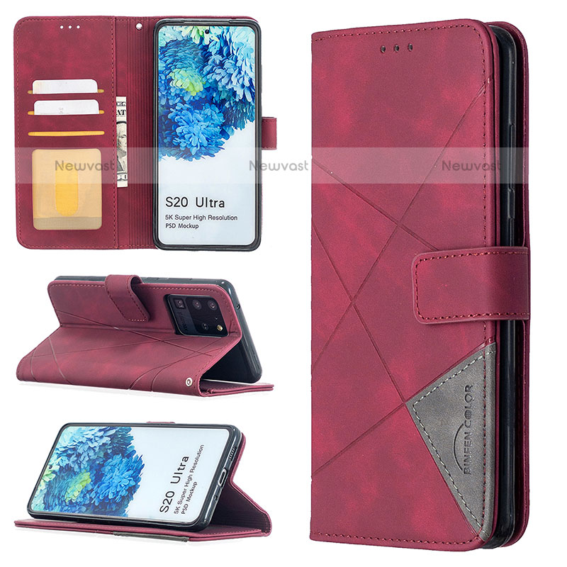 Leather Case Stands Flip Cover Holder B08F for Samsung Galaxy S20 Ultra 5G