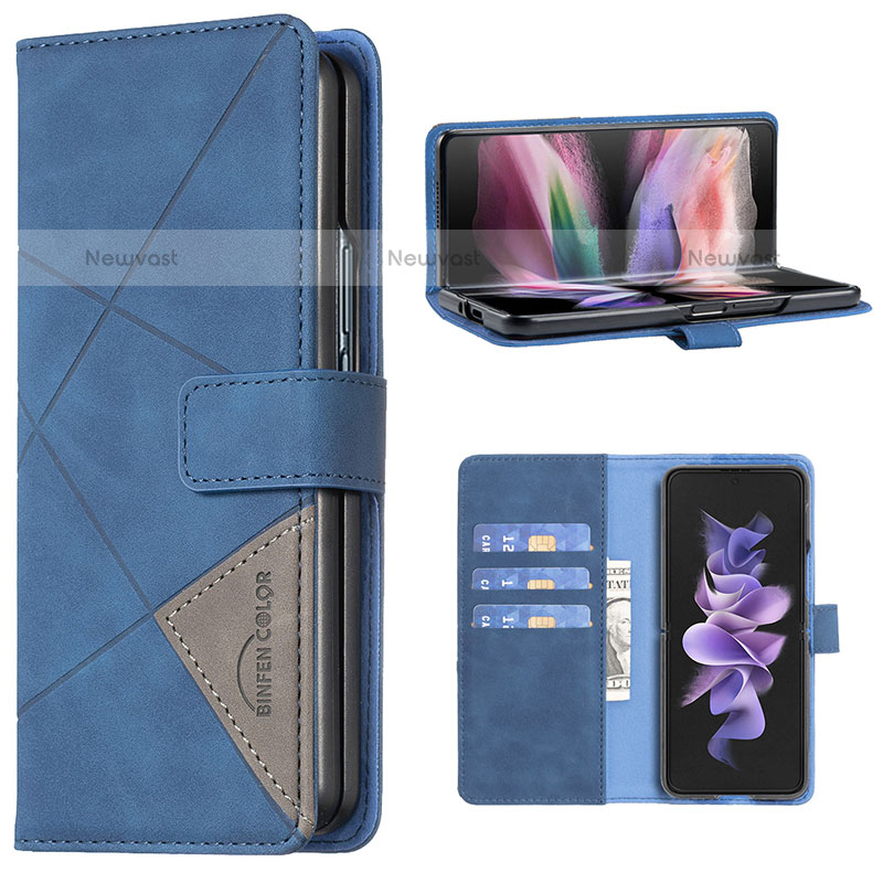 Leather Case Stands Flip Cover Holder B08F for Samsung Galaxy Z Fold3 5G