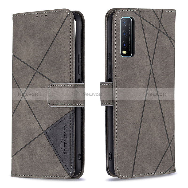 Leather Case Stands Flip Cover Holder B08F for Vivo Y11s