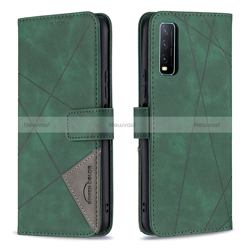 Leather Case Stands Flip Cover Holder B08F for Vivo Y11s