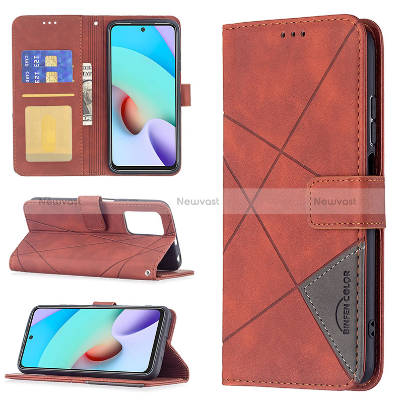 Leather Case Stands Flip Cover Holder B08F for Xiaomi Redmi 10 (2022)