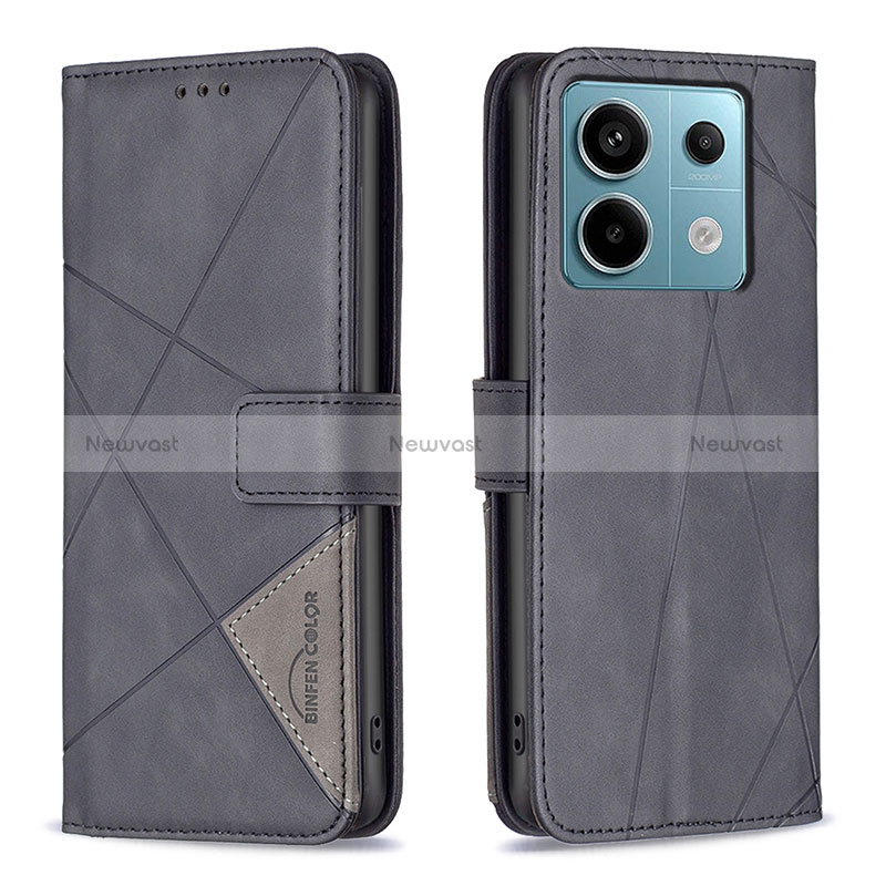 Leather Case Stands Flip Cover Holder B08F for Xiaomi Redmi Note 13 Pro 5G