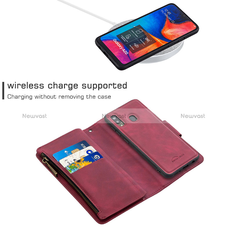 Leather Case Stands Flip Cover Holder B09F for Samsung Galaxy M10S