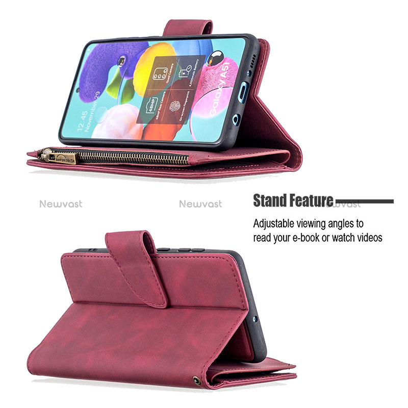 Leather Case Stands Flip Cover Holder B09F for Samsung Galaxy M40S